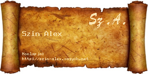 Szin Alex névjegykártya