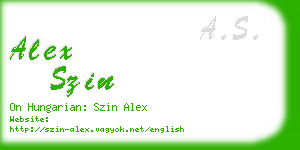 alex szin business card